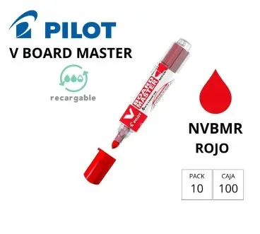 ROTULADOR PILOT V-BOARD MASTER – ROTULADOR PIZARRA BLANCA- ROJO PUNTA CÓNICA 2,3 MM