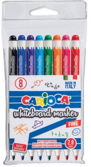 ROTULADORES PARA PIZARRA PUNTA FINA CARIOCA – PACK 8 UNIDADES