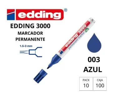 ROTULADOR EDDING  MARCADORES PERMANENTES 3000 – PUNTA CÓNICA 1,5–3 MM – AZUL
