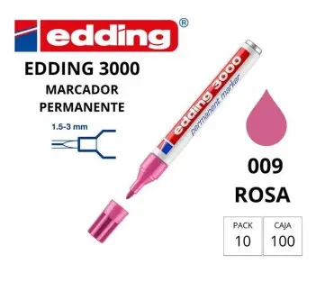 ROTULADOR EDDING  MARCADORES PERMANENTES 3000 – PUNTA CÓNICA 1,5–3 MM – ROSA