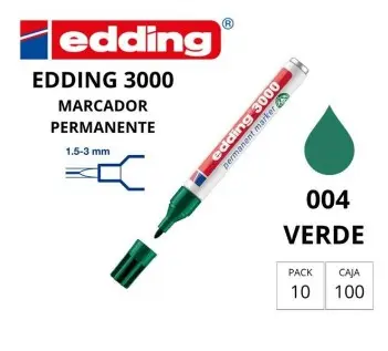 ROTULADOR EDDING  MARCADORES PERMANENTES 3000 – PUNTA CÓNICA 1,5–3 MM – VERDE