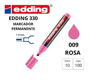 ROTULADOR EDDING MARCADOR PERMANENTE 330 – PUNTA BISELADA 1–5 MM – RECARGABLE ROSA