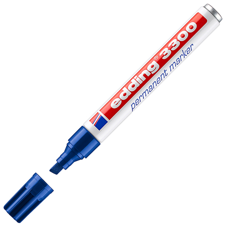 ROTULADOR EDDING MARCADOR PERMANENTE 3300 – PUNTA BISELADA 1–5 MM – RECARGABLE AZUL