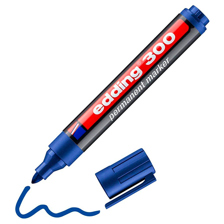 ROTULADOR EDDING PERMANENTE 300 – PUNTA CÓNICA 1,5-3 MM AZUL