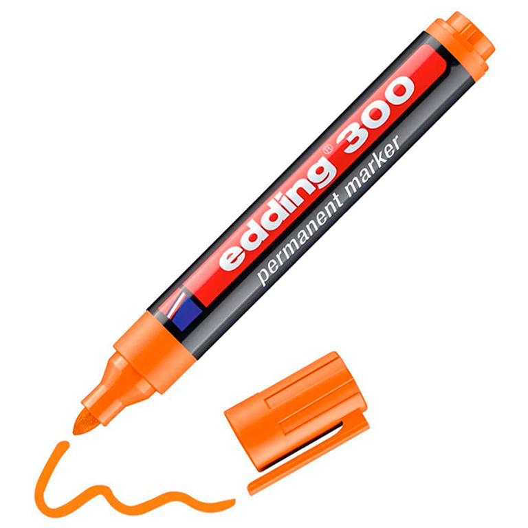 ROTULADOR EDDING PERMANENTE 300 – PUNTA CÓNICA 1,5-3 MM NARANJA