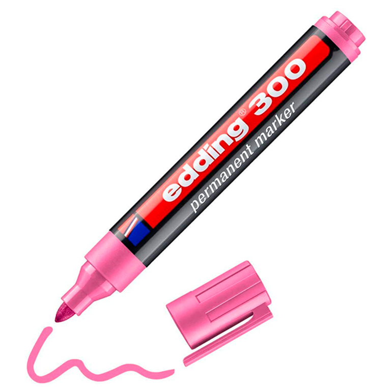 ROTULADOR EDDING PERMANENTE 300 – PUNTA CÓNICA 1,5-3 MM ROSA