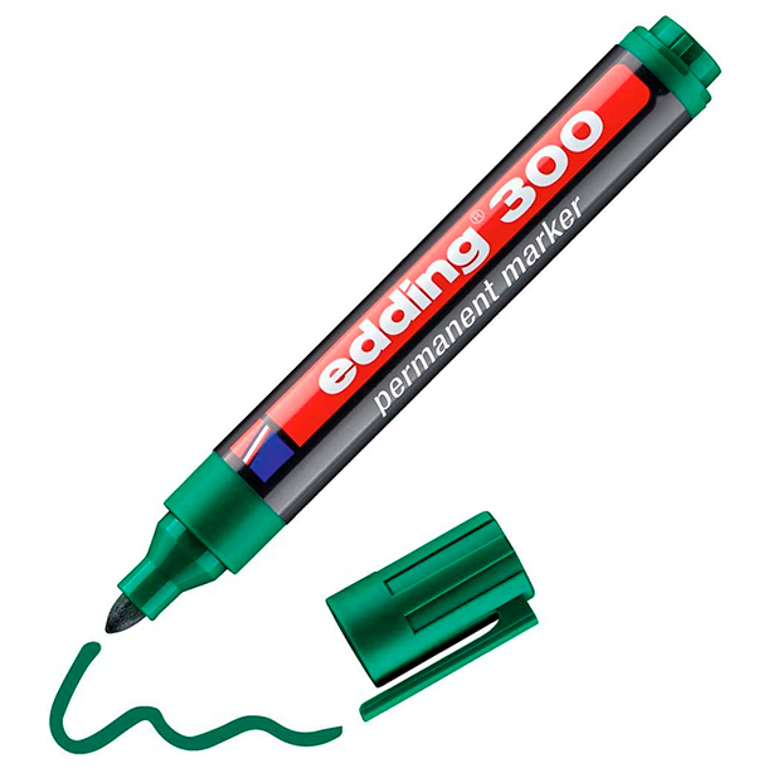 ROTULADOR EDDING PERMANENTE 300 – PUNTA CÓNICA 1,5-3 MM VERDE