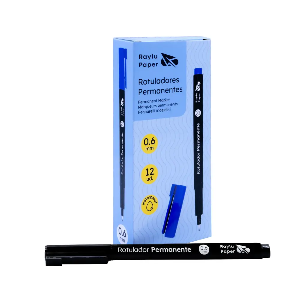 ROTULADOR PERMANENTE RAYLU PAPER DATA PEN FINO 0,6 MM NEGRO