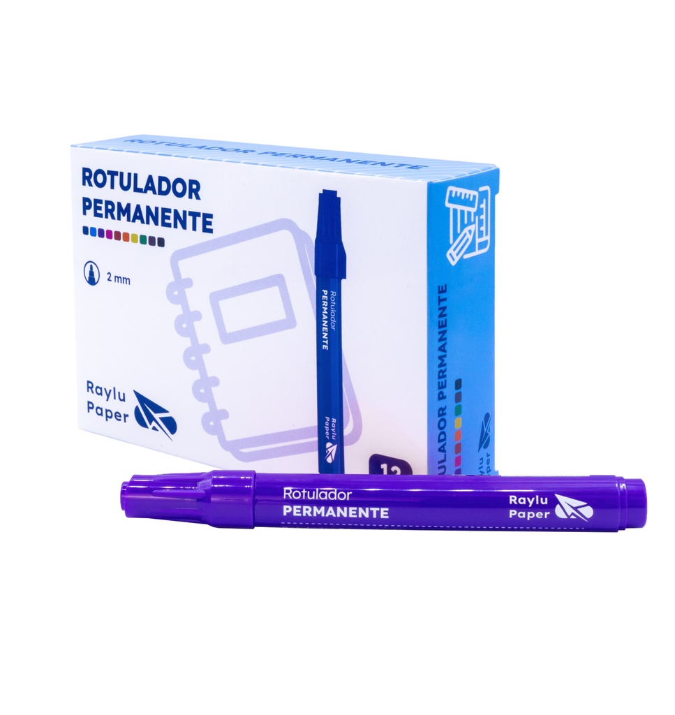 ROTULADOR PERMANENTE RAYLU ULTRAINK – PUNTA CÓNICA – TRAZO 1,5 MM – VIOLETA – CAJA 12 UDS