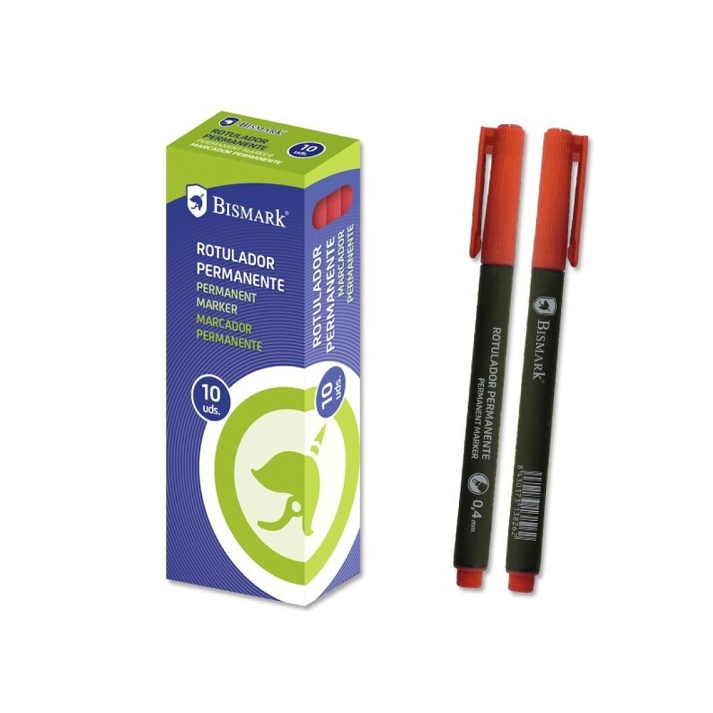 ROTULADOR PERMANENTE SUPER FINO  0,4 MM BISMARK ROJO