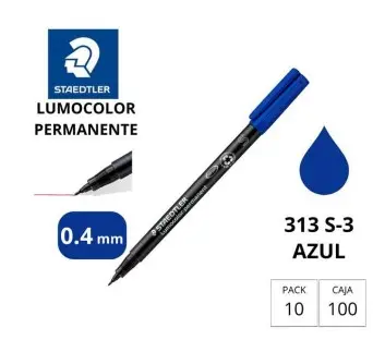 ROTULADOR STAEDTLER LUMOCOLOR PERMANENTE 313-3 AZUL PUNTA SUPERFINA REDONDA 0,4 MM