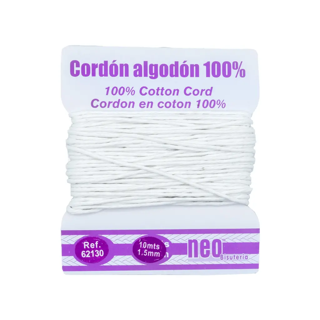 CORDÓN DE ALGODÓN FINO 1,5MM BLANCO INNSPIRO