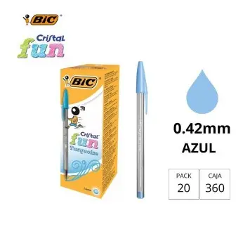 BOLÍGRAFO BIC CRISTAL FUN AZUL TURQUESA 