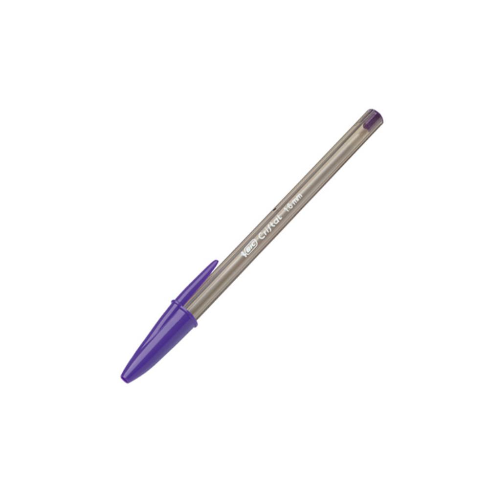 BOLÍGRAFO BIC CRISTAL FUN LILA · TINTA ACEITE · TRAZO 0,6 MM · PACK 20 UDS