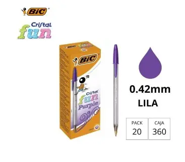 BOLÍGRAFO BIC CRISTAL FUN LILA 