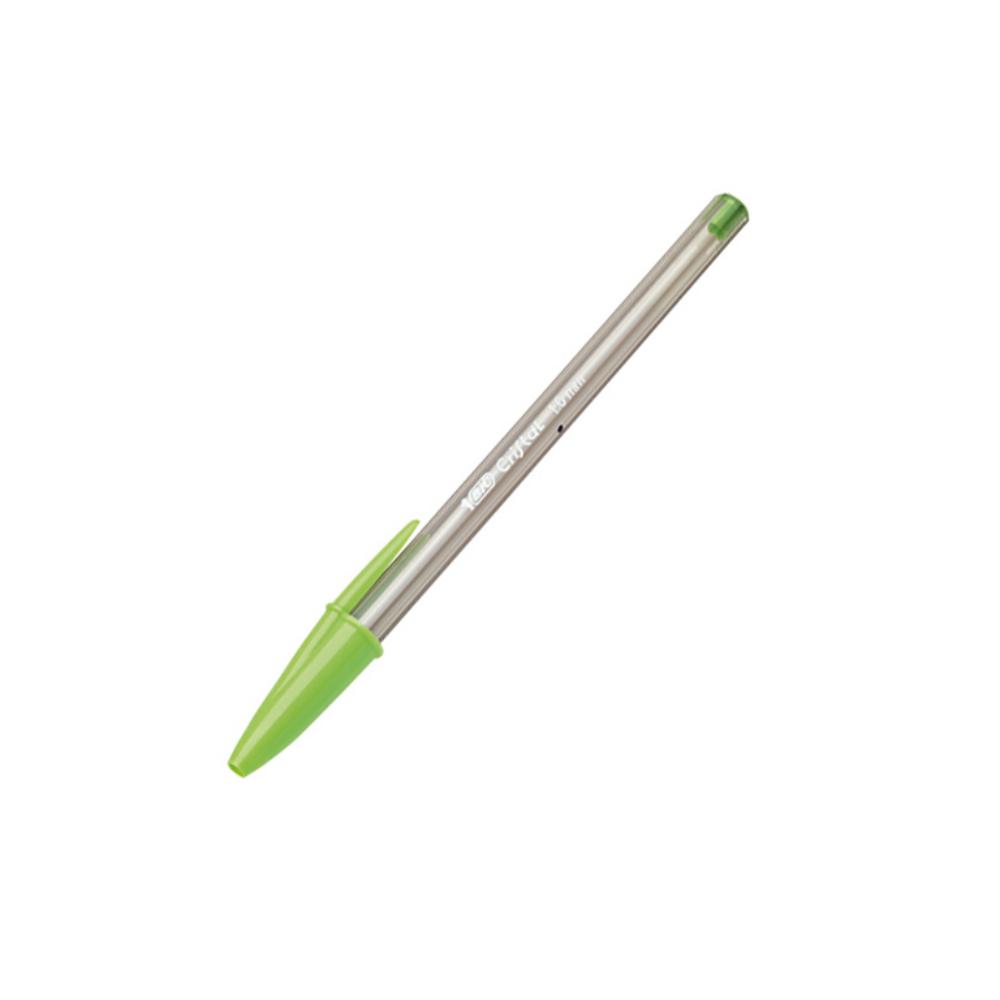 BOLÍGRAFO BIC CRISTAL FUN VERDE CLARO · TINTA ACEITE · TRAZO 0,6 MM · PACK 20 UDS