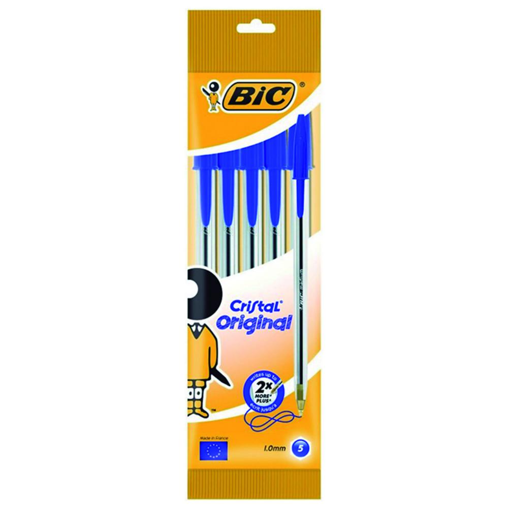 BOLÍGRAFO BIC CRISTAL ORIGINAL AZUL BLÍSTER 5 UDS