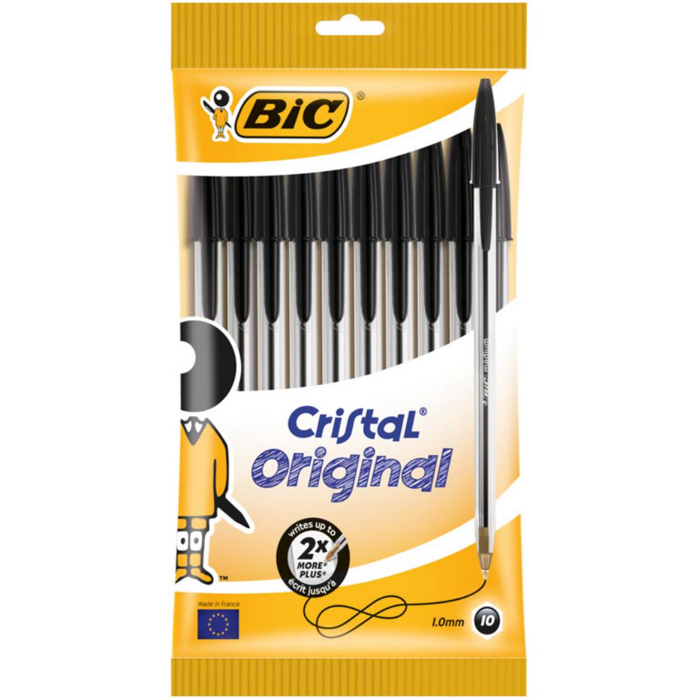 BOLÍGRAFO BIC CRISTAL ORIGINAL NEGRO BLÍSTER 10 UDS 