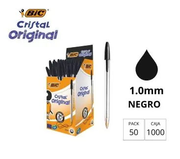 BOLÍGRAFO BIC CRISTAL ORIGINAL NEGRO