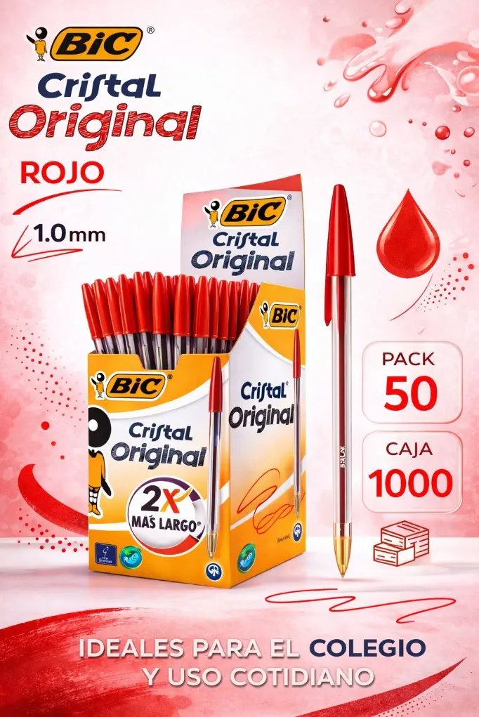 BOLÍGRAFO BIC CRISTAL ORIGINAL ROJO