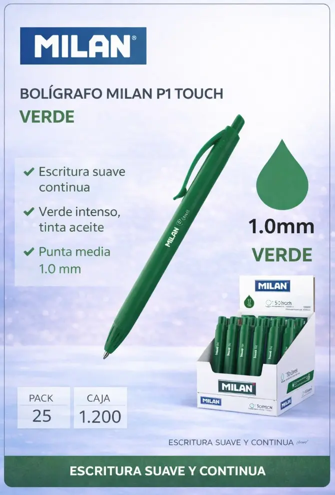 BOLÍGRAFO MILAN P1 TOUCH VERDE