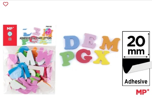 GOMA EVA LETRAS 20MM 24UD