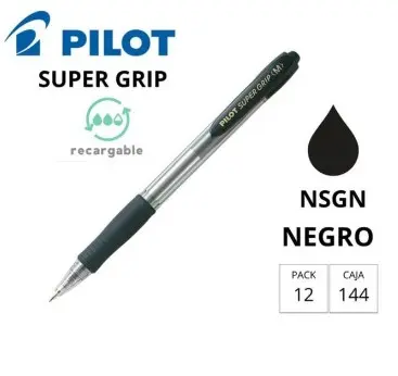BOLÍGRAFO PILOT SUPER GRIP NEGRO