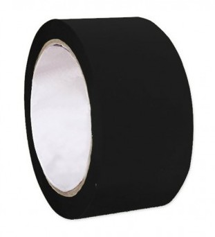 PRECINTO DE EMBALAJE PVC NEGRO 66 M × 50 MM