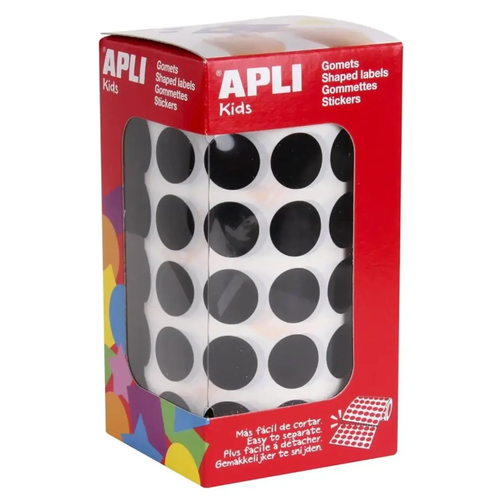 GOMETS APLI CIRCULO 20MM NEGRO ROLLO