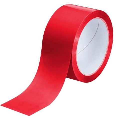 PRECINTO DE EMBALAJE PVC ROJO 66M×50MM