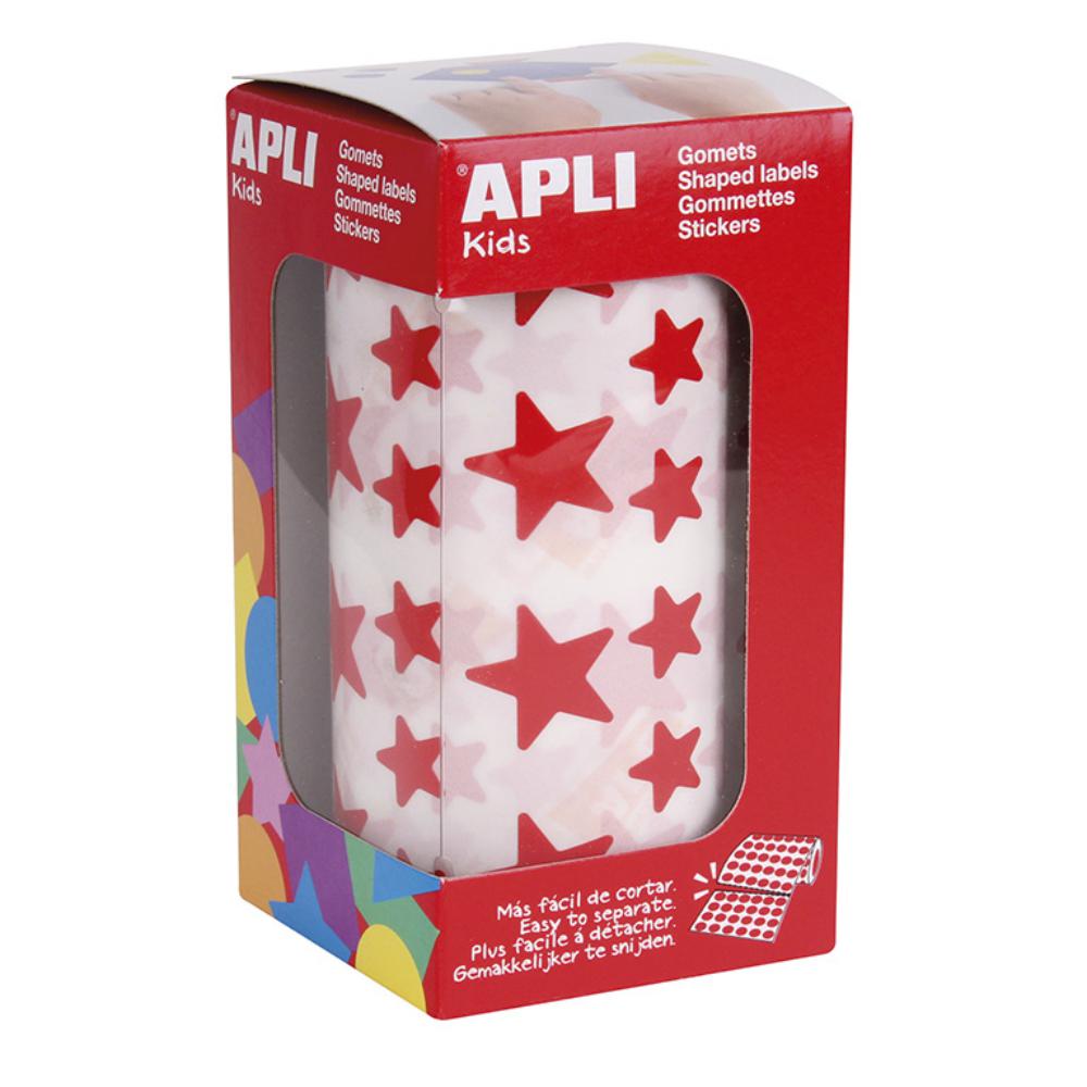GOMETS APLI ESTRELLAS 12,5 Y 19,5 MM ROJOS ROLLO