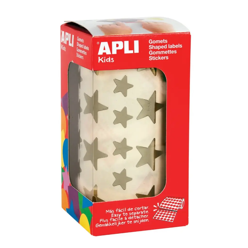 GOMETS APLI ESTRELLAS METALIZADAS ORO 12,5-19,5 MM (2.360 UDS) ROLLO