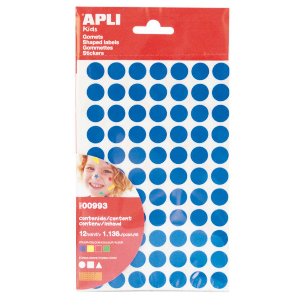 GOMETS APLI GEOMÉTRICOS PEQUEÑOS PERMANENTES AMARILLO, AZUL, ROJO Y VERDE 12 HOJAS BOLSA