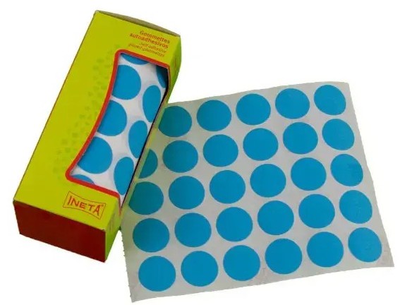 GOMETS INETA CÍRCULO GRANDE AZUL FLUOR – ROLLO 1680 UDS