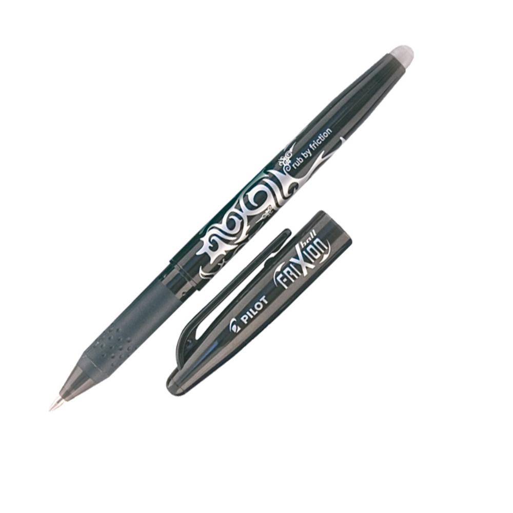 BOLÍGRAFO PILOT FRIXION BALL NEGRO · TINTA GEL BORRABLE · PUNTA 0,7 MM · TRAZO 0,5 MM · PACK 12 UDS