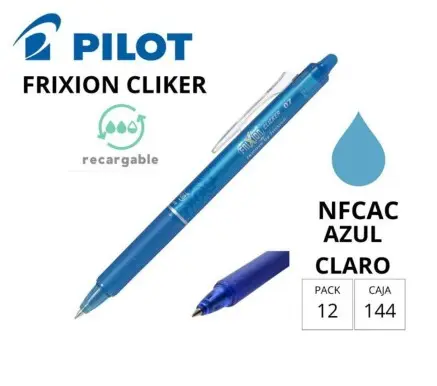BOLÍGRAFO PILOT FRIXION CLICKER AZUL CLARO