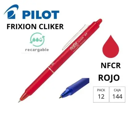 BOLÍGRAFO PILOT FRIXION CLICKER ROJO