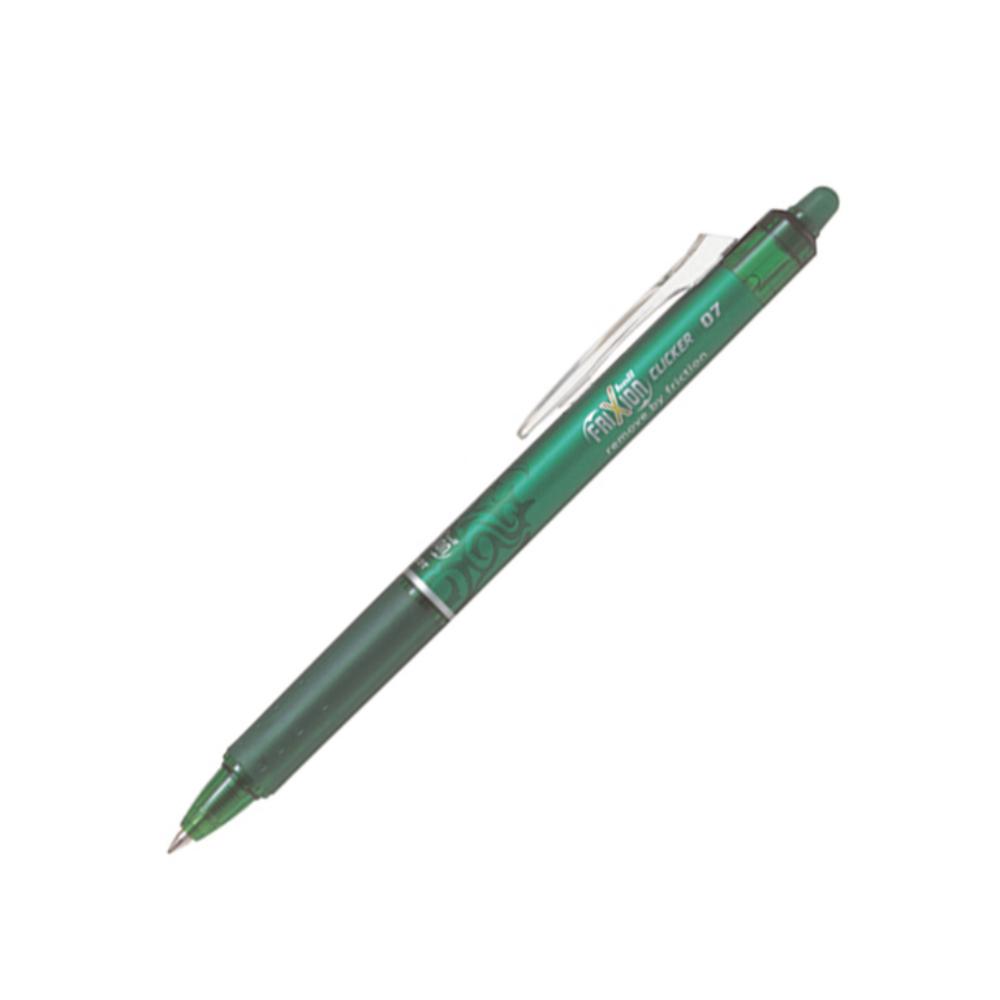 BOLÍGRAFO PILOT FRIXION CLICKER VERDE· TINTA GEL BORRABLE · PUNTA 0,7 MM · TRAZO 0,5 MM · CLIC RETRÁCTIL · GRIP · PACK 12 UDS
