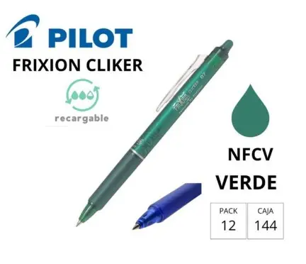 BOLÍGRAFO PILOT FRIXION CLICKER VERDE