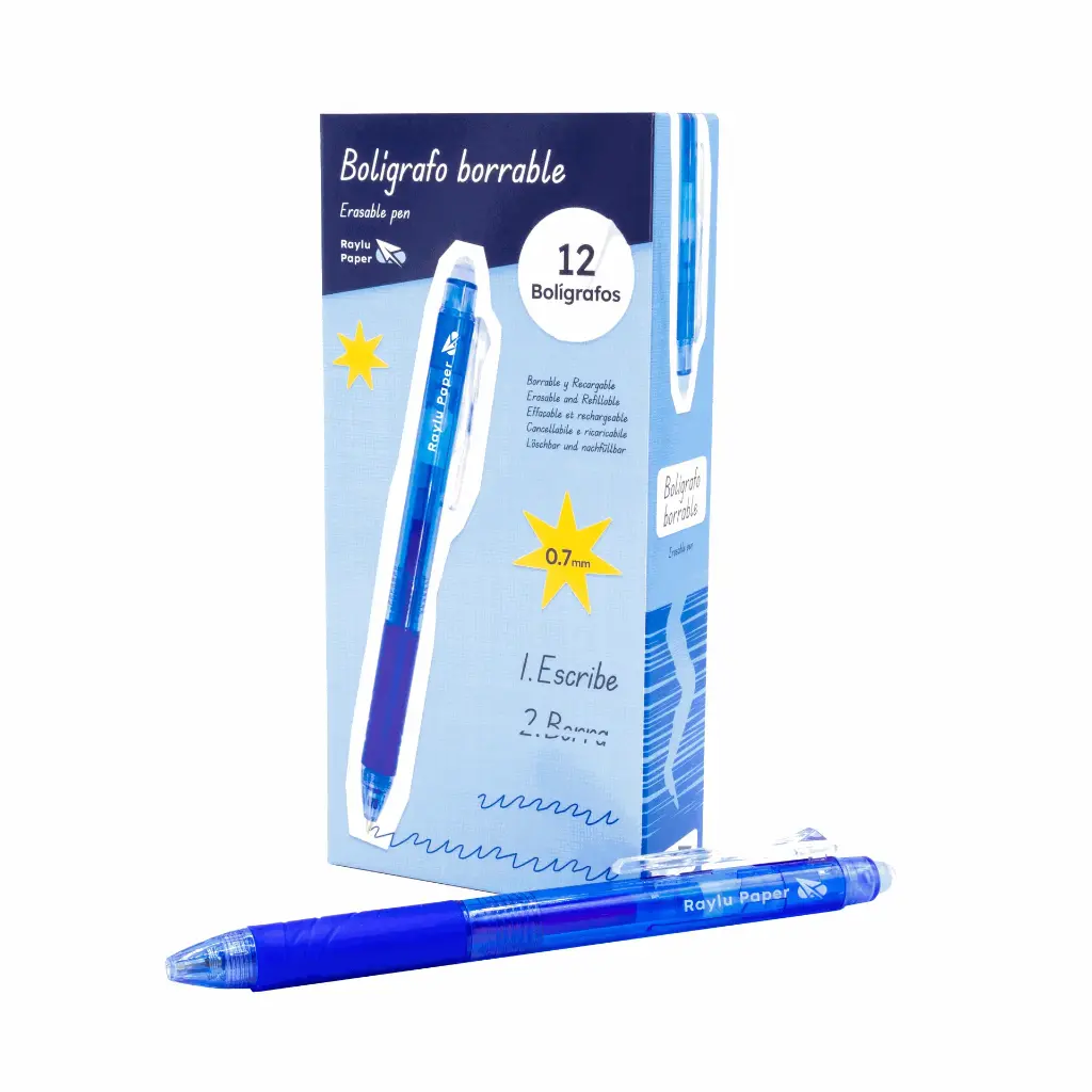 BOLÍGRAFO RAYLU IGNITE BORRABLE AZUL