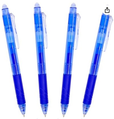 BOLÍGRAFO RAYLU IGNITE BORRABLE AZUL · TINTA GEL BORRABLE · TRAZO 0,7 MM · CLIC RETRÁCTIL · GRIP BOLSA 4 AZULES