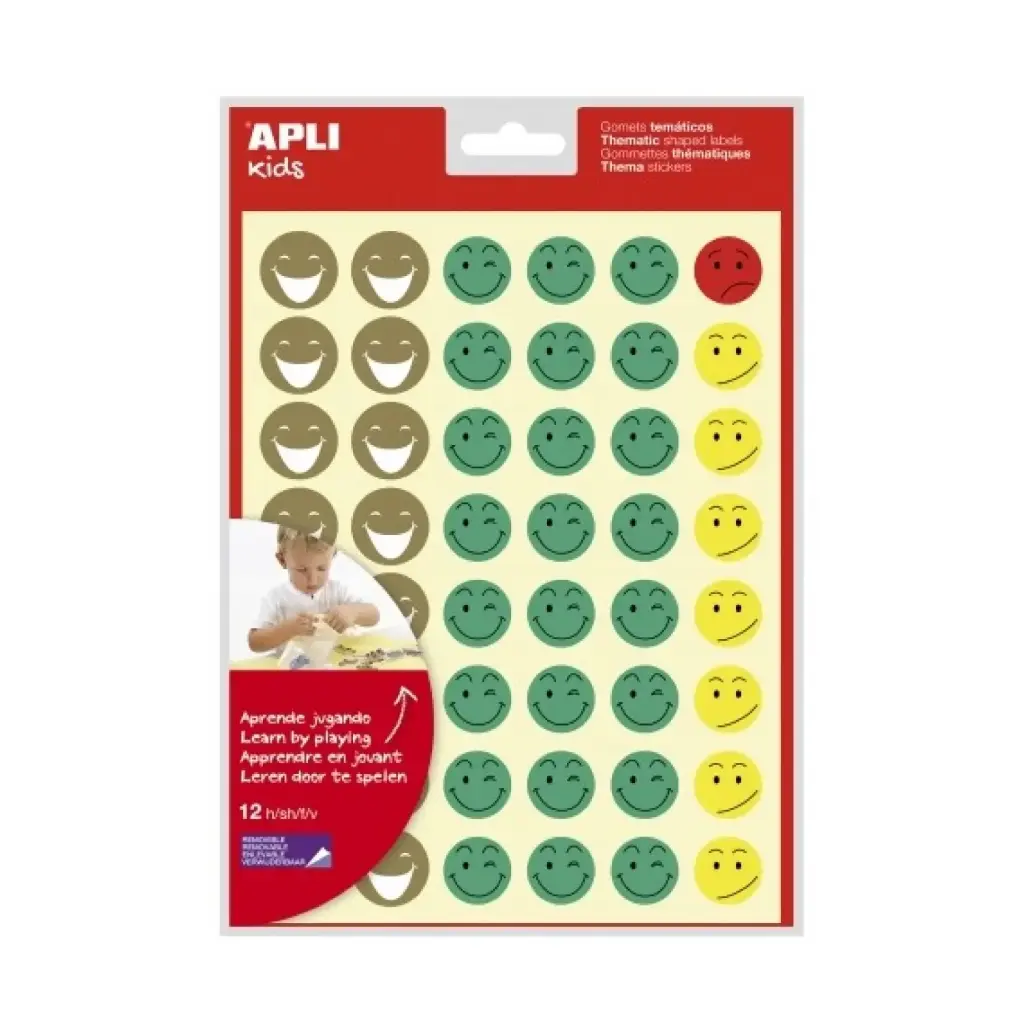 GOMETS SOBRES CARA FELIZ APLI 12 HOJAS
