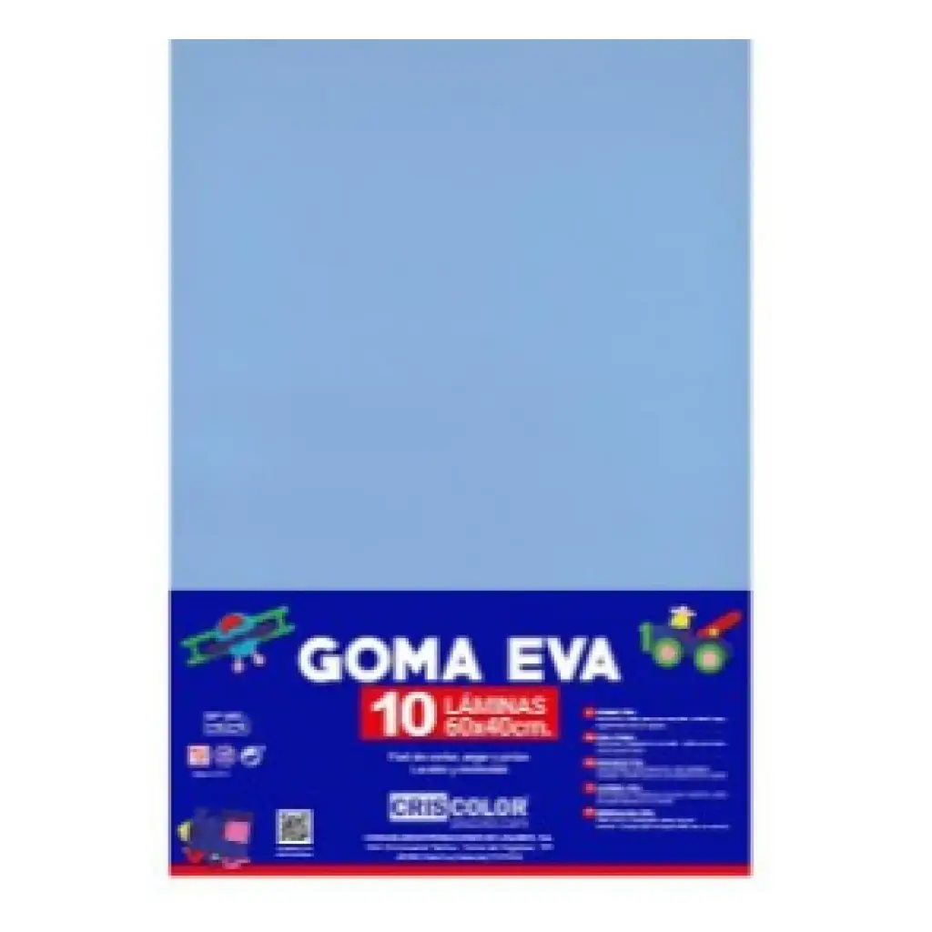 HOJAS DE GOMA EVA UNICOLOR AZUL CIELO 40x60