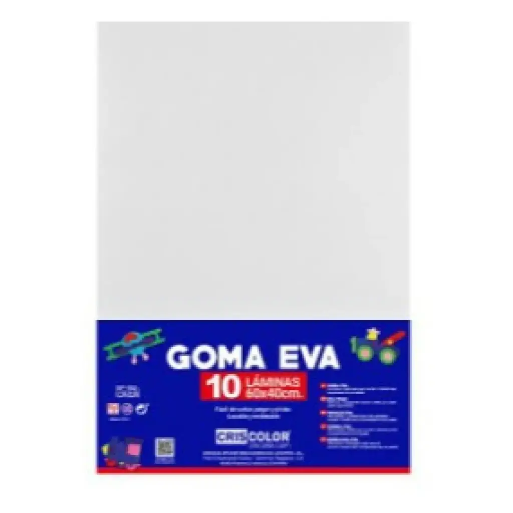 HOJAS DE GOMA EVA UNICOLOR BLANCO 40x60