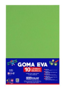 HOJAS DE GOMA EVA  – LÁMINAS UNICOLOR (VERDE MANZANA – 40x60x0,2 CM)