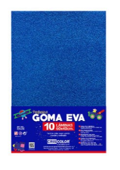 HOJAS DE GOMA EVA CON PURPURINA  – LÁMINAS UNICOLOR (AZUL OSCURO – 40x60x0,2 CM)