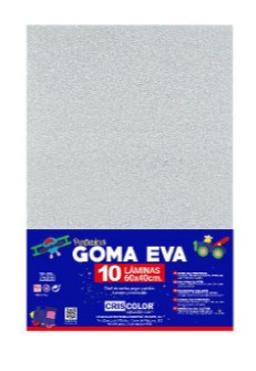 HOJAS DE GOMA EVA CON PURPURINA  – LÁMINAS UNICOLOR (BLANCO – 40x60x0,2 CM)