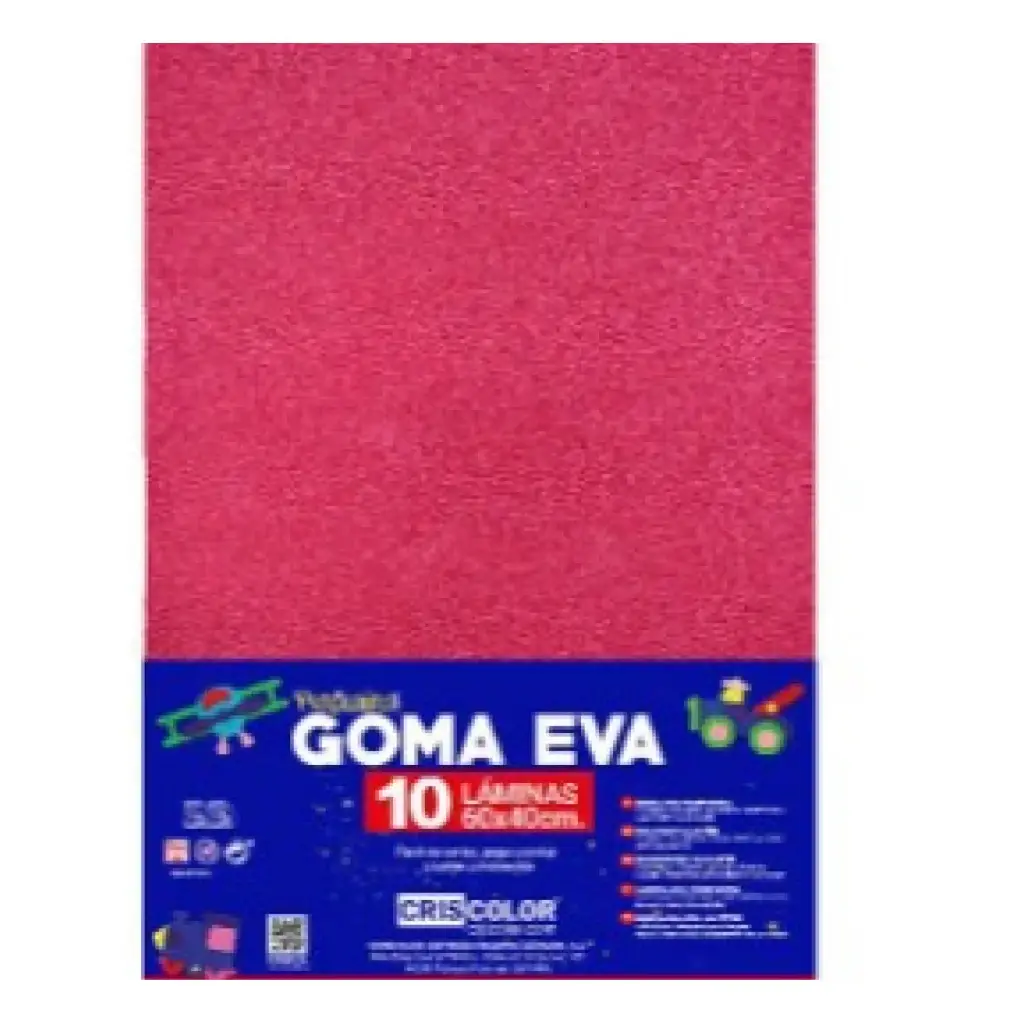 HOJAS DE GOMA EVA CON PURPURINA UNICOLOR FUCSIA OSCURO 40x60