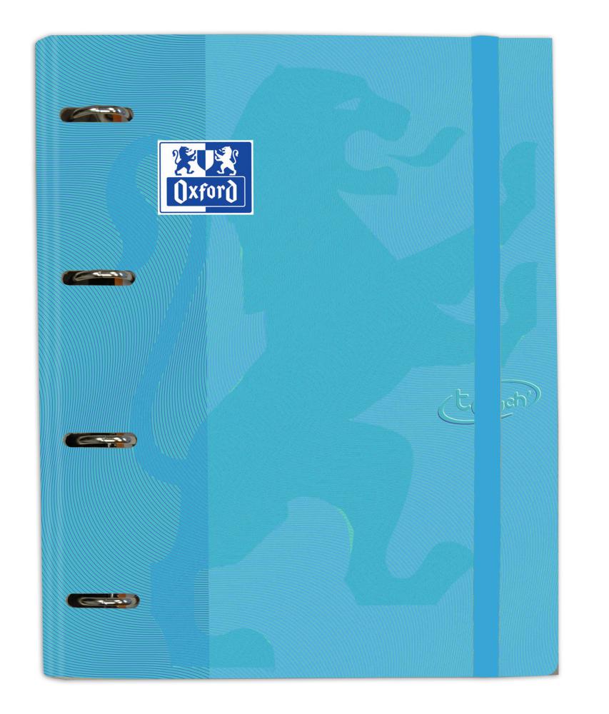 CARPEBLOC OXFORD TOUCH A4+ 4 ANILLAS 35MM CON RECAMBIO 100 HOJAS CUADRÍCULA 5X5 AZUL PASTEL