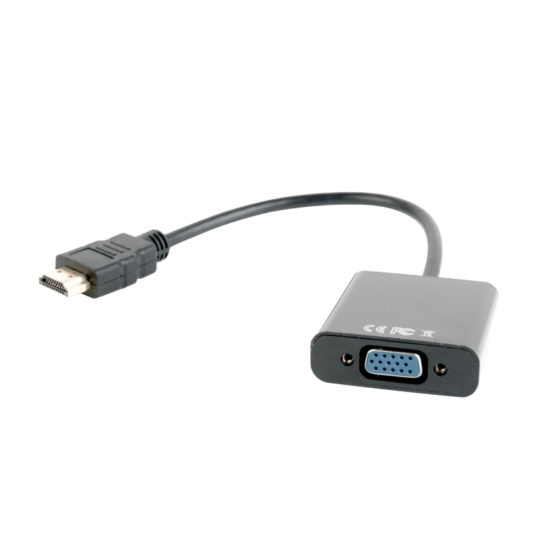 ADAPTADOR GEMBIRD HDMI (M) A VGA (H) + AUDIO 3,5 MM · HASTA 1080P · SIN ALIMENTACIÓN